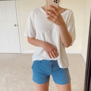 Cynthia Rowley Blue Pattern Chino Shorts